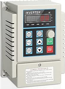 AC 220V/0.75kw 1HP Variable Frequency Drive, 5A VFD Inverter Single-Phase to Three-Phase Frequency Converter for Spindle Motor Speed Control