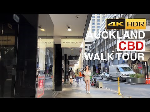 Auckland CBD Walkthrough on Saturday Morning New Zealand 4K HDR
