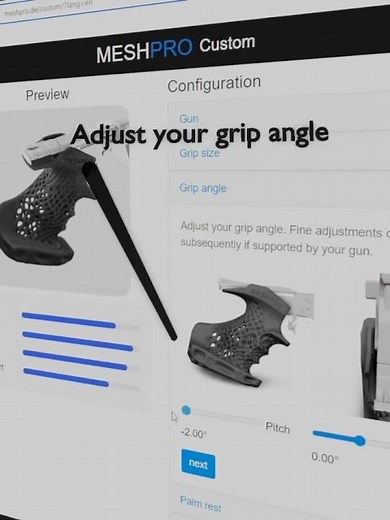 MESHPRO Custom grips with the Grip Configurator