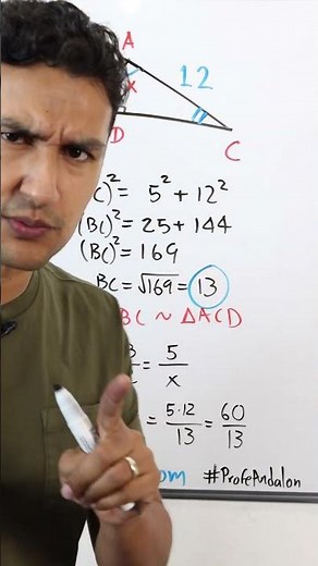 Altura dentro de un triángulo rectángulo | PItágoras | Profe Andalón | Shorts