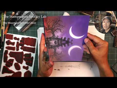 Stampscapes Spooky Lab: The Moon and the Little Ghost