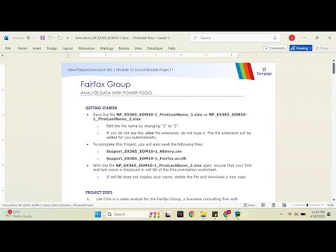 New Perspectives Excel 365 | Module 10: End of Module Project 1 Fairfax Group