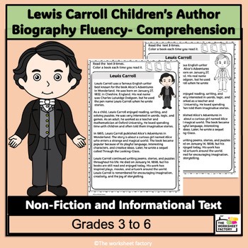 Lewis Carroll Biography |Reading Comprehension Worksheet |Children's Author G3-6