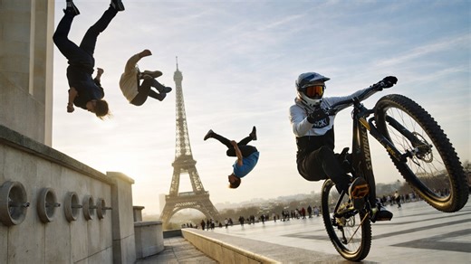 Bike vs parkour from London to Paris