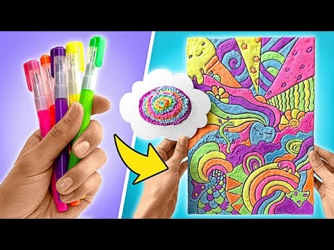 LIVE: 20+ хитростей рисования и простых идей для искусства || ВЕСЕЛЫЕ DIY 🎨