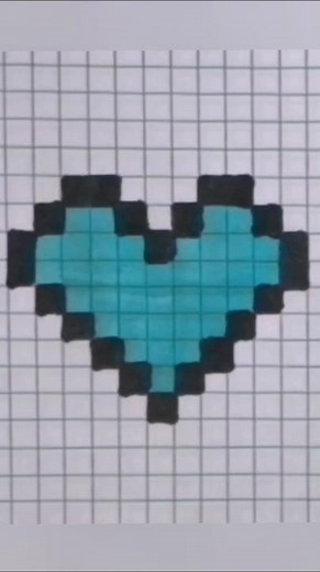 heart pixel art 💙👁️‍🗨️🗨️🧢🎩 #pixel #drawing #art #shorts