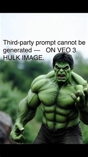 HULK VIDEO GENERATON ON Veo 3 (Third-Party Content Error Fix) | FlowAI Prompt Problem 100% Solution
