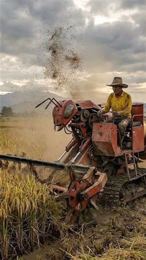 Giant Ant-Inspired Rice Harvesting Machine in Action 🐜🚜
