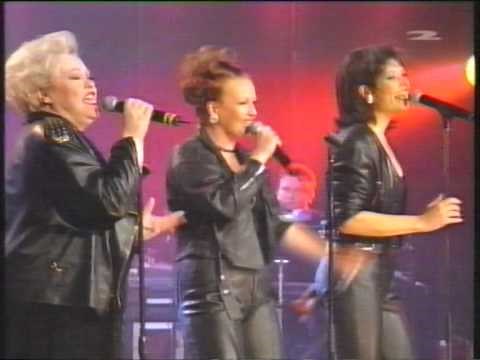 Pop singer ladies in leather pants