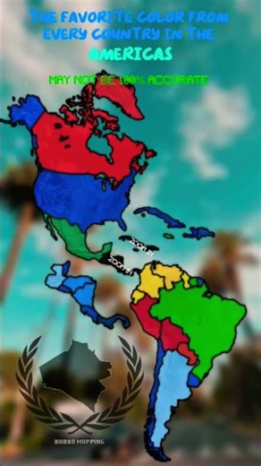 Favourite color of the American continents #geographythroughmaps #countryballs #mapping