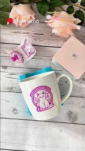 Use Phomemo M02 mini sticker printer to DIY a cup!✨☕️#phomemo #diy #sticker
