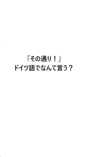 「その通り！」ドイツ語でなんて言う？【ドイツ語】