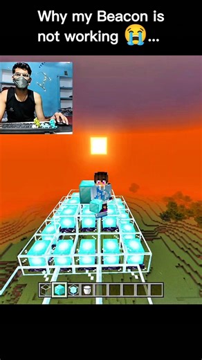 Why my Beacon is not working😭 #minecraft #game #play #beacon #diamond #block #shorts