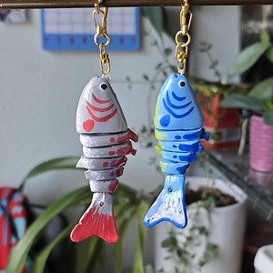 Fish Keychain - Hand Made Segmented Fish Lure Inspired Pendant - Etsy