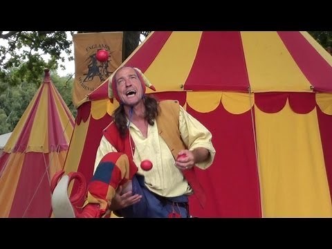 Medieval Jester Devilstick Peat Juggling Knives - Herstmonceux Medieval Festival - Sussex UK