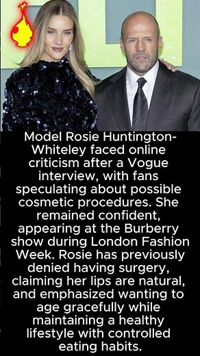 Model Rosie Huntington-Whiteley faced online criticism after a Vogue interview