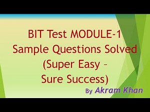 BIT Test Module 1 Sample Questions Solved