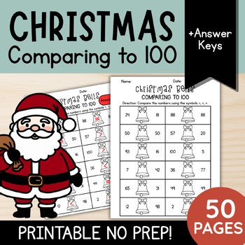 Christmas Day Math: Comparing to 100 | First and Second Grade