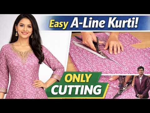 How to Cut and Sew an A-line Dress | Beginner-Friendly Technique | a line kurti