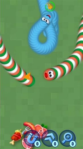 Rainbow face Indian snake vs. big blue snake😱😱!#worm zone IQ hungry snake game #shorts#worms zone