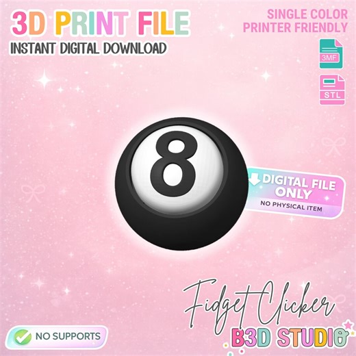 8 Ball Fidget Clicker 3D Print File (STL, 3MF Digital Download) - Etsy UK