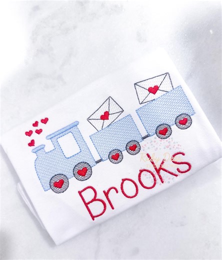 Valentine Train Sketch Stitch Machine Embroidery Design - Etsy