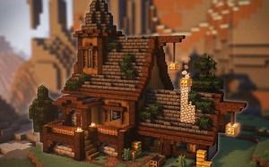 【Lex The Builder】Minecraft 建筑教程-建造深色橡木小屋