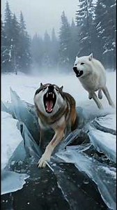 The White Wolf Who Saved a Trapped Wolf in the Frozen Forest 🐺❄️