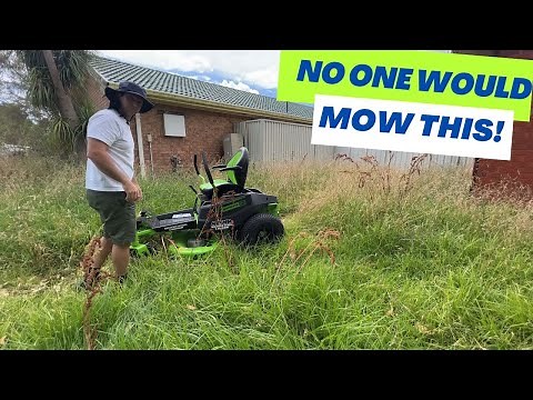 No One Would Mow This Overgrown Yard For Her! I did it with a battery mower. Free Mow Fridays