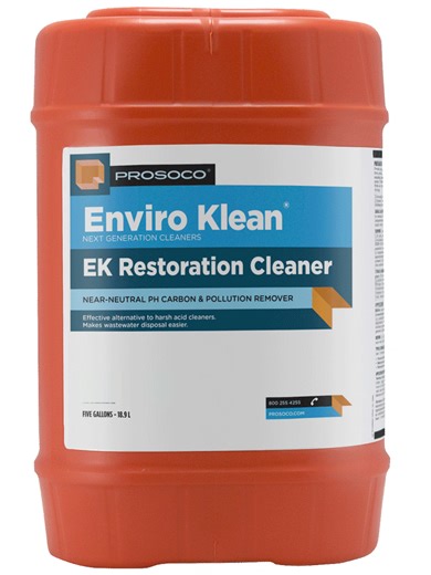 PROSOCO EK Restoration Cleaner – Near-Neutral Masonry Cleaner for Carbon & Pollution Stains (5 Gallon)