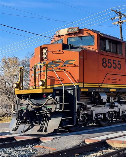One of the cleanest ACe’s around! BNSF 8555 leads a Provo to Denver manifest as it screams by on Main 2 before crossing up to Main 1 just out of frame. With the train going 50 mph, the rear DPU’s, MRL 4303 and BNSF 6207, come screaming by as the train heads east for Denver. Springville, UT 02/03/2026 - 15:27 MST Symbol: H-PVODEN1-03A Origin: Utah Railway Yard - Provo, UT Destination: 38th Street Yard - Denver, CO Locomotive Information: BNSF 8555 - EMD SD70ACe BNSF 8571 - EMD SD70ACe BNSF 6244 -
