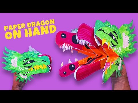 How to make a dragon hand puppet from paper. Cute Paper Six-Jawed Dragon