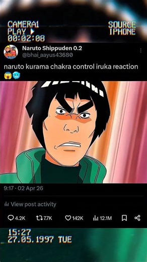 naruto kurama chakra control iruka reaction #youtubeshorts #montagem