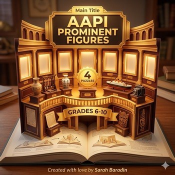 AAPI Heritage Month Prominent Figures US History Crosswords with Word Bank