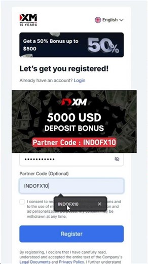 XM Partner Code: INDOFX10