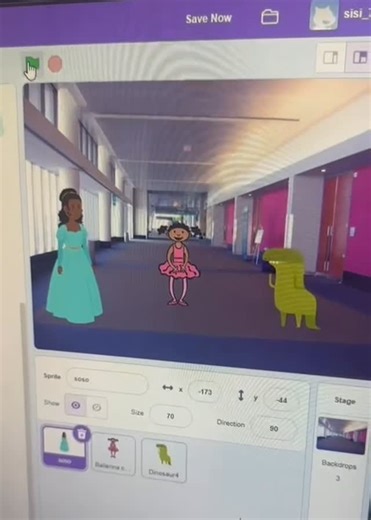 TechTots Lab on Instagram: "Watch this creative mind bring her own interactive story to life in Scratch — a project we built together during my coding class! 💻🧠 I guided them through the process, and they learned how to: 🎭 Switch between characters 🎬 Change backdrops to set the scene ⏳ Use wait blocks to control timing 📢 Broadcast messages to sync actions 🔄 Flip characters for fun effects From storytelling to real coding logic — they did it all! So proud of their imagination and progress.
