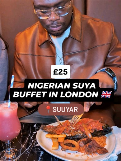 So we headed to one of the best value Nigerian buffets we've seen so far in London. Everyone knows Kolawole Ajayi's street Suya spot in Peckham but if you walk a little further down the road, you'll stumble on his dine in spot. It runs every weekend between 1pm and 6pm and you get two hours to eat as much as you can handle. For an extra £15, they also give you a small takeout pack and a drink. Pro tip: leave all the carbs out of that pack and put as much suya. Quality wise, most of the food is b