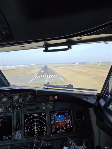 Landing of Boeing 737 at Brussels Airport