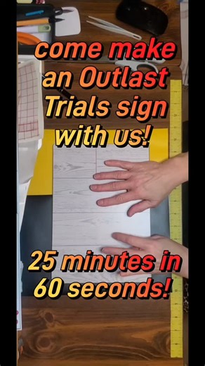 Come make an Outlast Trials sign with us! This timel lapse will give you 25 minutes in 60 seconds. Enjoy the dulcet tones of Dr Easterman as you watch! #pov #timelapse #outlasttrials #videogames #artofinstagram | Spooky Twins