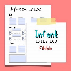 Infant Daily Log | Infant Daily Report | Nanny log | Baby Report