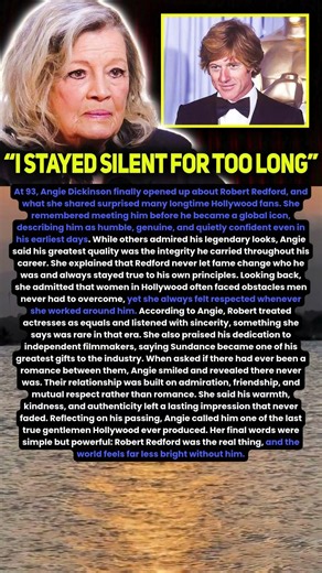 Angie Dickinson Finally Reveals The Truth About Robert Redford#shorts