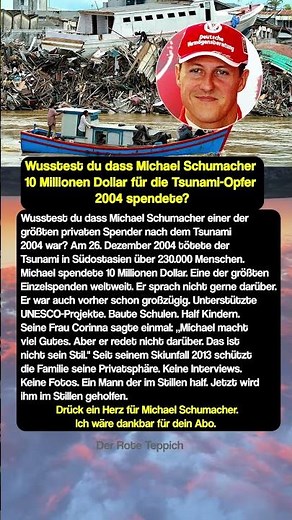 Michael Schumacher: 10 Millionen für Tsunami-Opfer 🌊