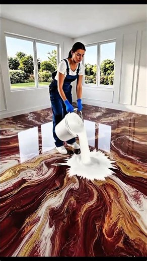 Satisfying Luxury Burgundy Epoxy Floor Transformation ✨