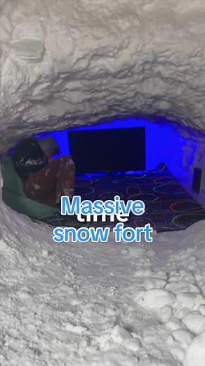 Building the ultimate winter snow fort…
