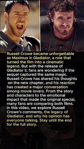 Russell Crowe BLASTS Gladiator II — Says The Sequel Lost What Made The Original Legendary