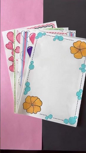 5 most beautiful and easy paper border designs for front page of project. #borderdesigns #frontpage