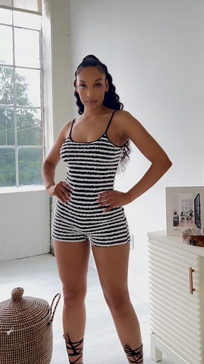 Best selling cute romper 🔥🔥 “Ariana Stripe Mesh Tank Romper” | EDGEbyks