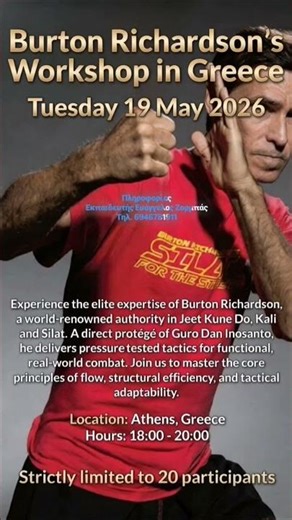 Σεμινάριο Jeet Kune Do - Kali με τον εκπαιδευτή Burton Richardson στην Αθήνα