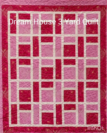 Sew up the fun Dream House 3-Yard Quilt with your favorite 3 yards of fabric plus my featured pattern! It is so easy to make and the 3-yard quilts have become very popular. Come get this featured quilt pattern now. https://sewcanshe.com/dream-house-3-yard-quilt-pattern/ | SewCanShe.com