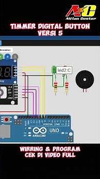 Timer Digital + 7 Segment + Buzzer dan LED + Button V5 Arduino Simulator Wokwi #wokwi #arduino